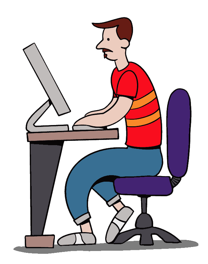 Graphic Designer at desk